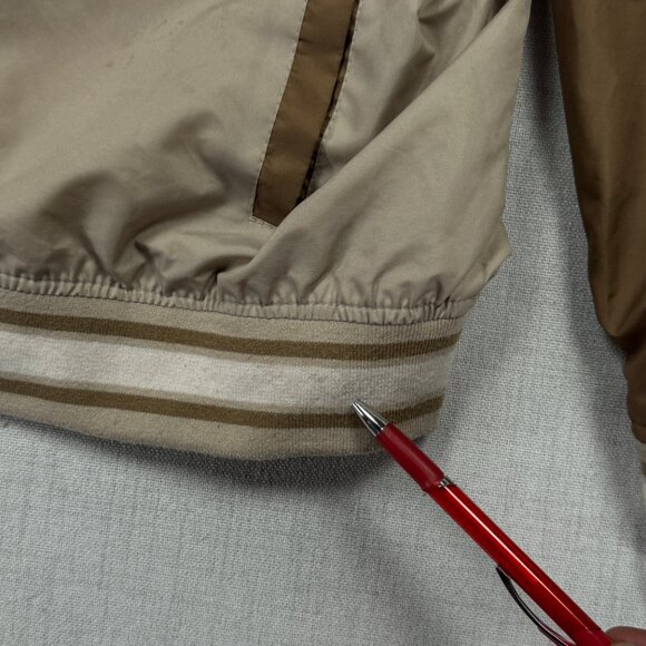 Members Only Varsity Bomber Jacket Beige Brown Patches Tiger Graphic Size L - Picture 10 of 16